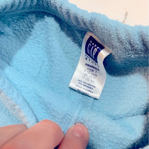 GAP | Baby Boys Blue Fleece Pants and Shirt Outfit Set 6-12M - Picture 5 of 5